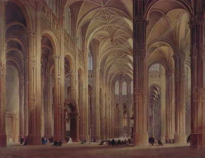 The Interior of St. Eustache, Paris, 19th Century by Thomas Allom
